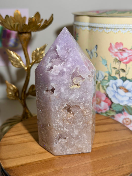Lavender ombre Brazilian pink amethyst tower