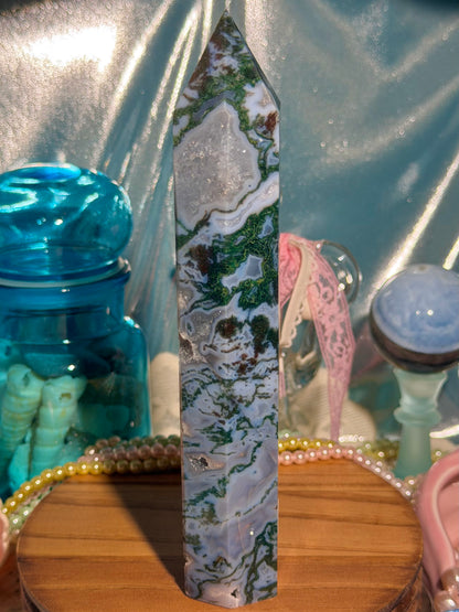 Moss agate tower