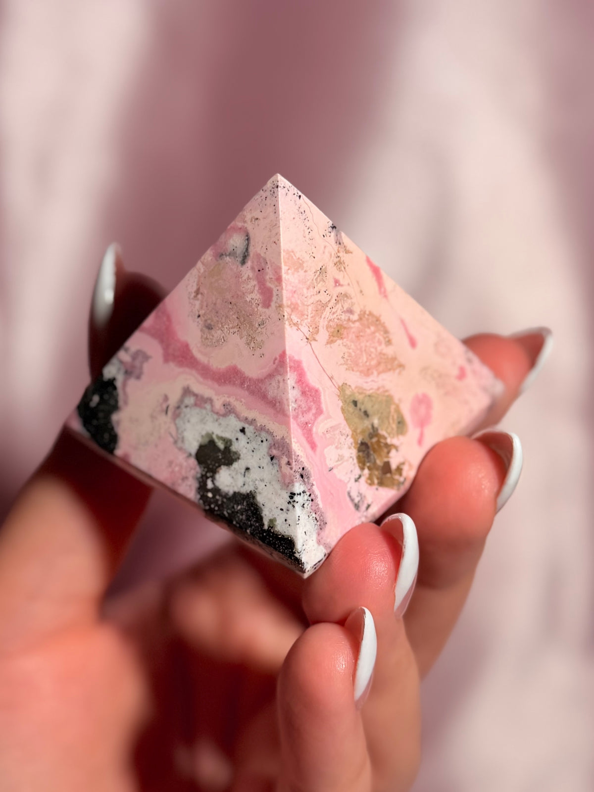 Peruvian Pink Rhodonite Pyramid