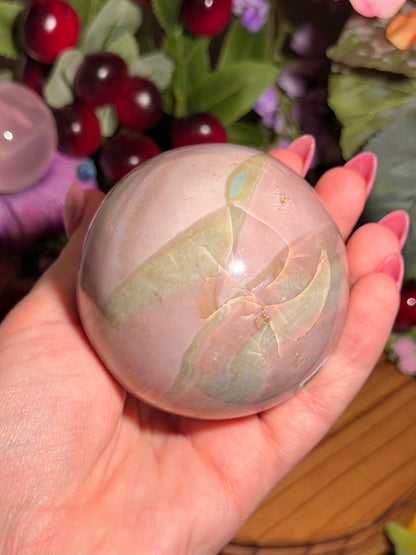 Fairy purple sea jasper sphere