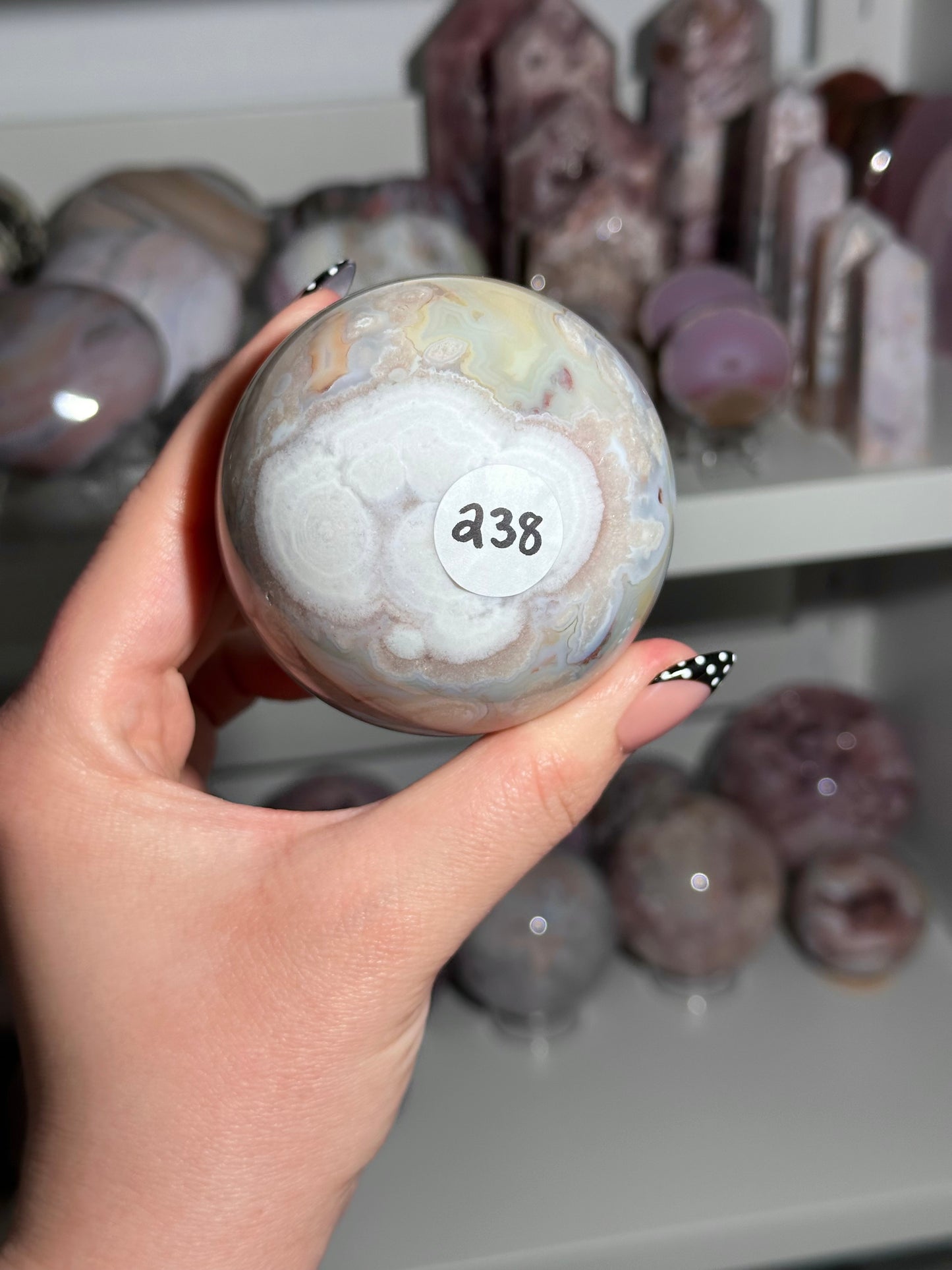 Colorful pastel flower agate sphere