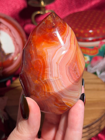 Strawberry banana carnelian flame *personal collection release