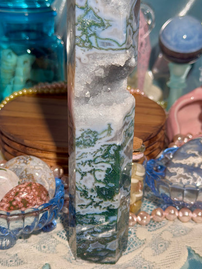 Moss agate tower