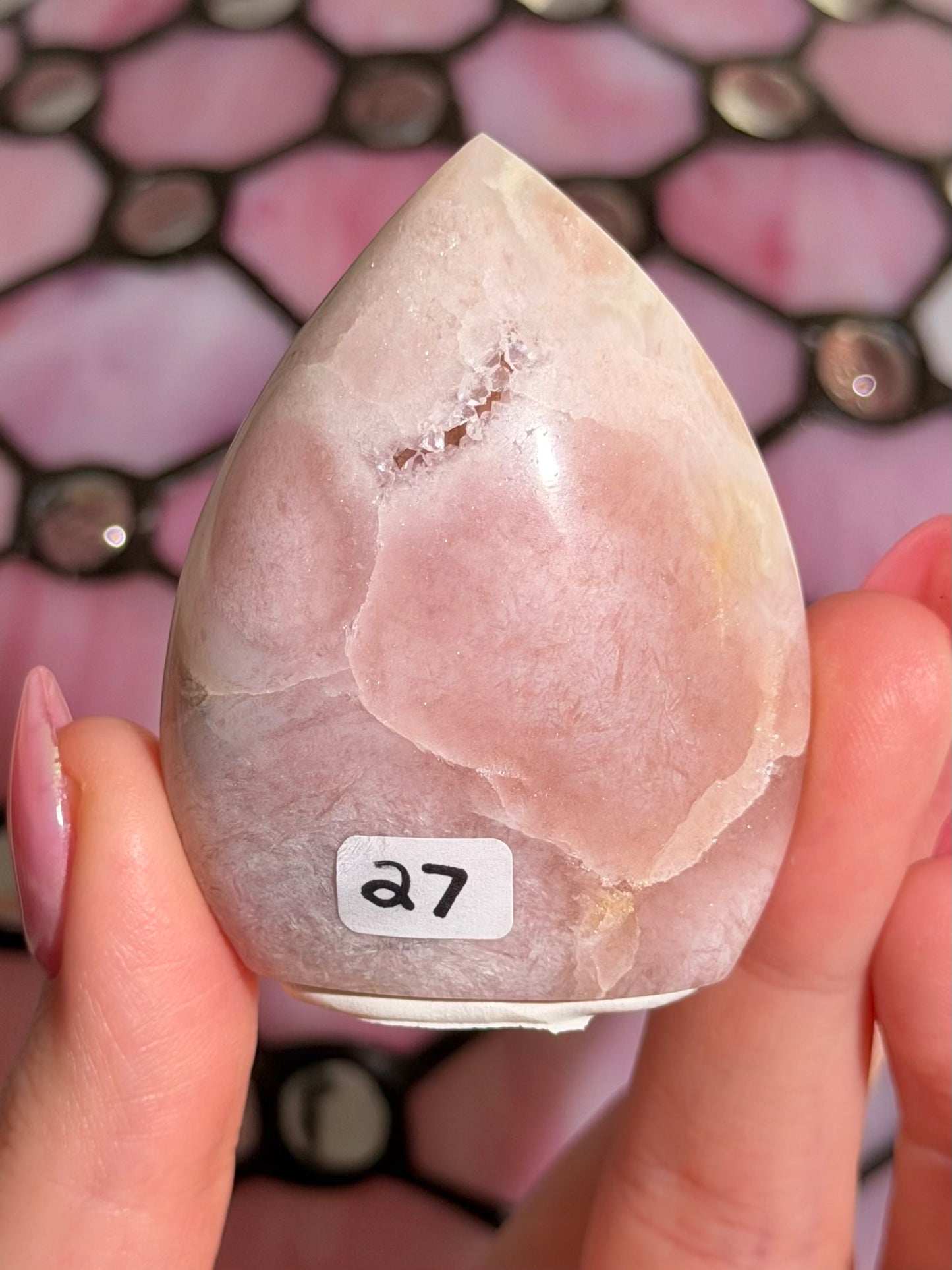 Flower agate x pink amethyst flame *imperfect