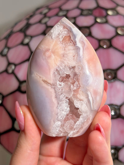 Flower agate x pink amethyst flame