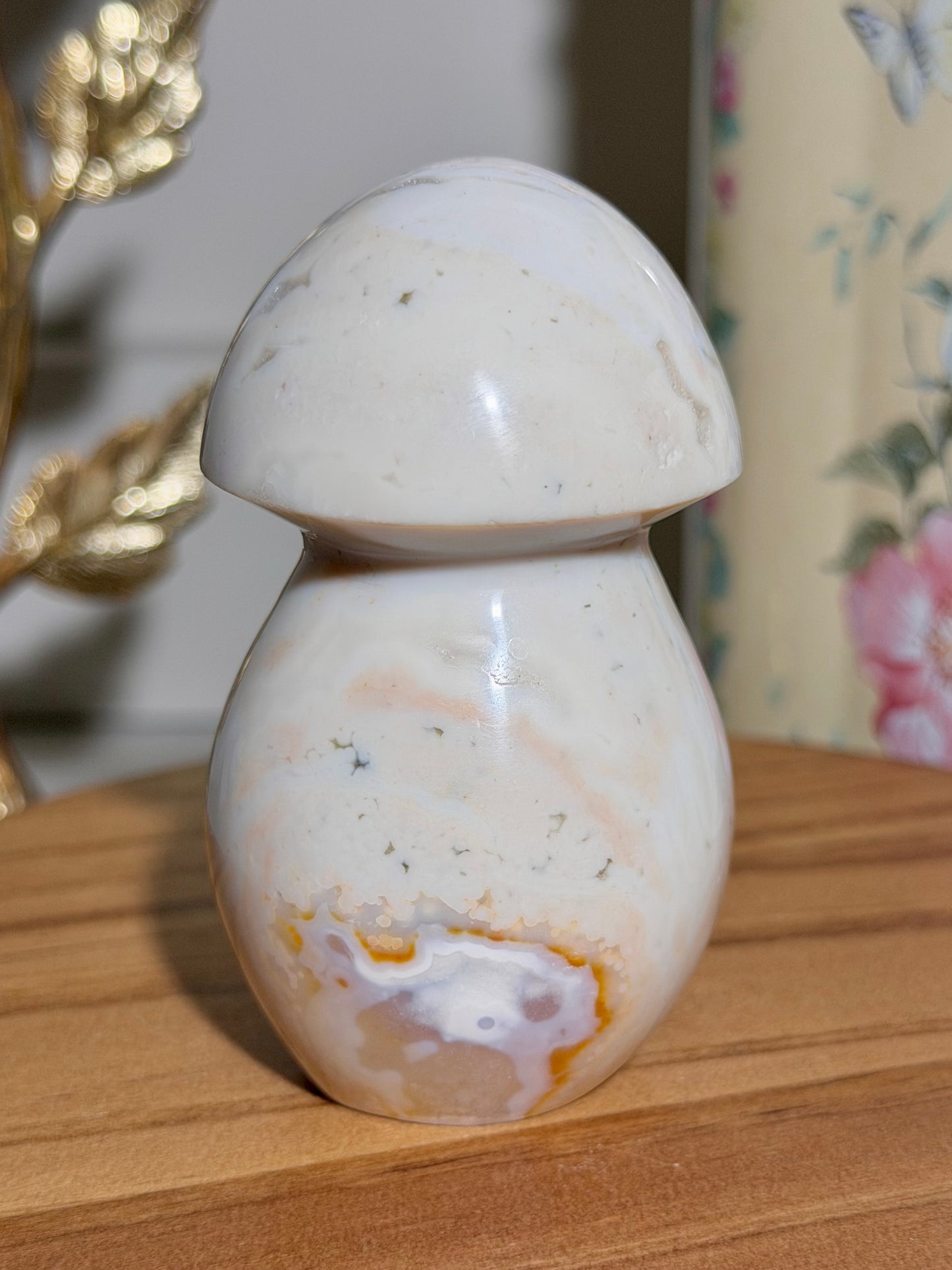 Pastel sea jasper mushroom