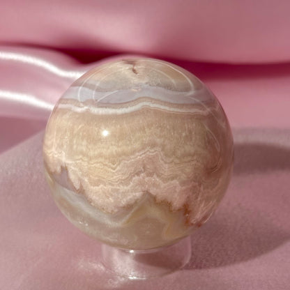 Pink amethyst flower agate sphere (I)