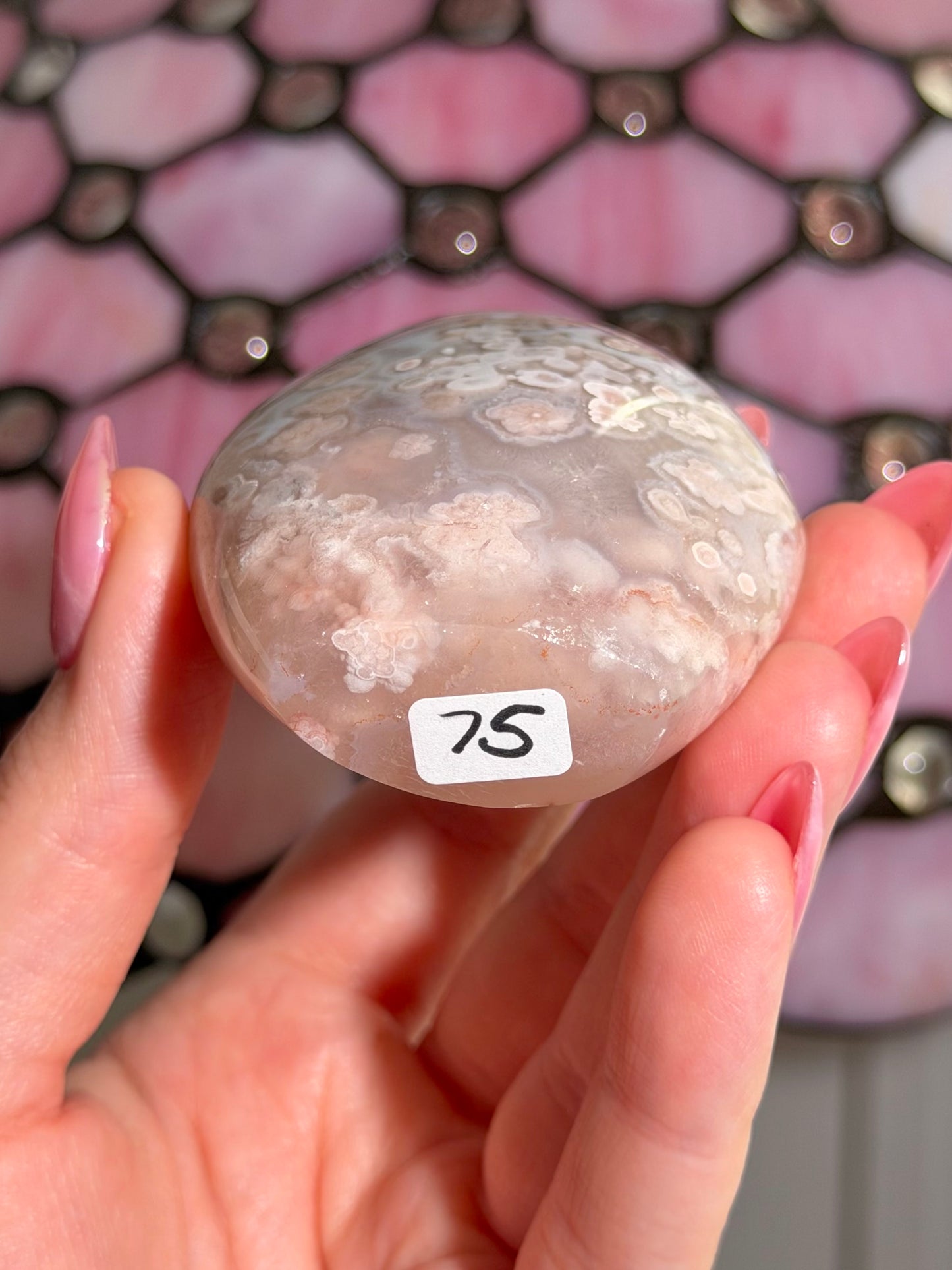 Flower agate x pink amethyst flame