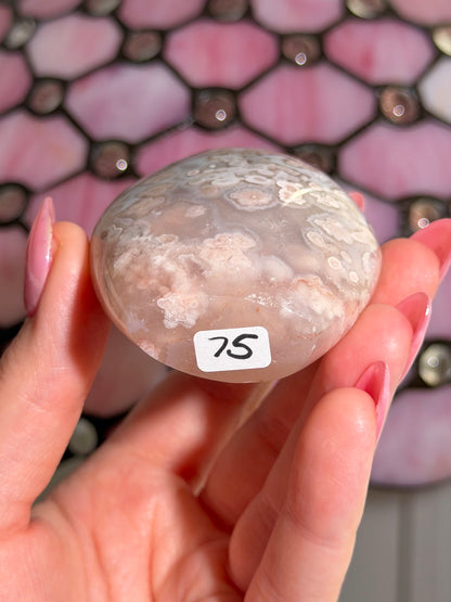 Flower agate x pink amethyst flame
