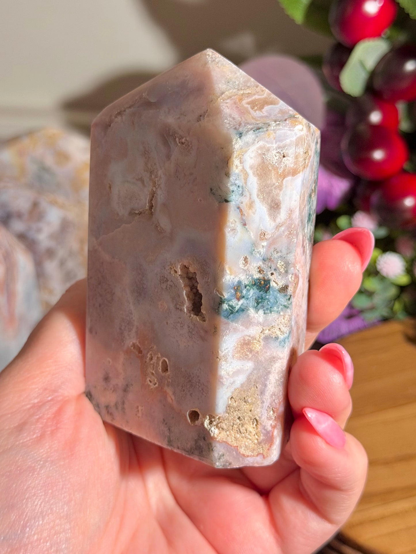 Pastel pink amethyst tower from Brazil