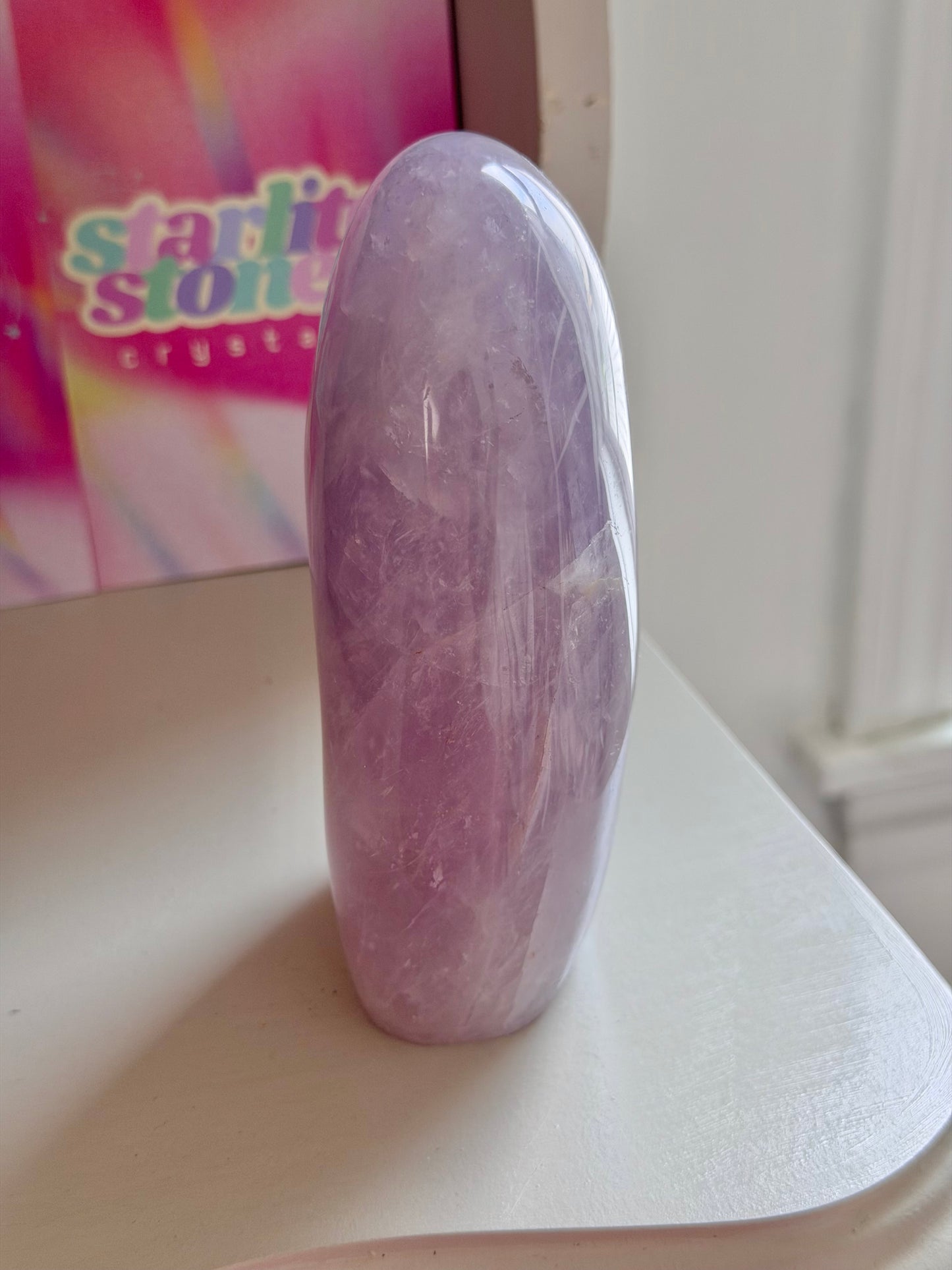 Icy lavender rose quartz freeform