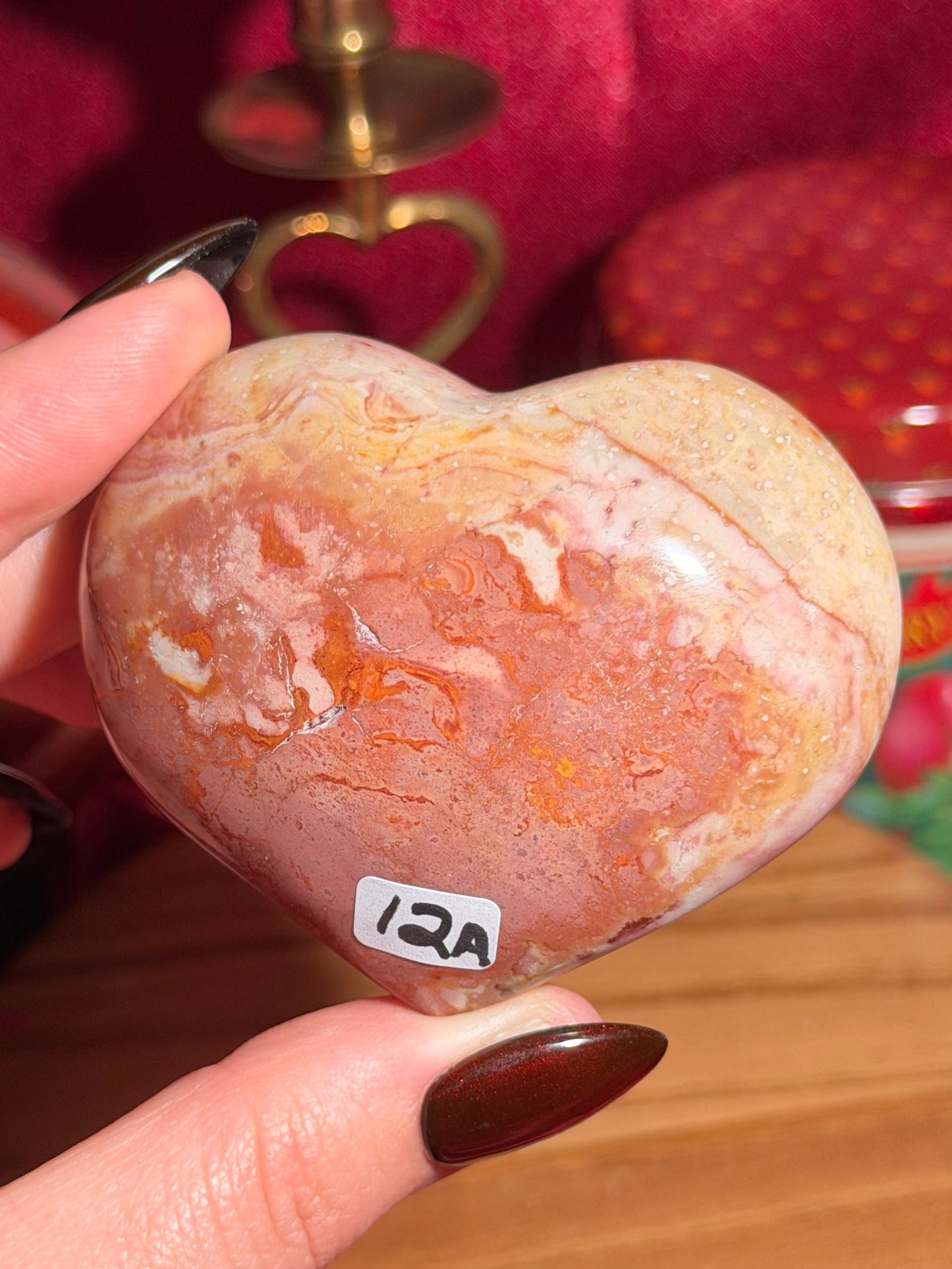 Pink pastel polychrome jasper heart