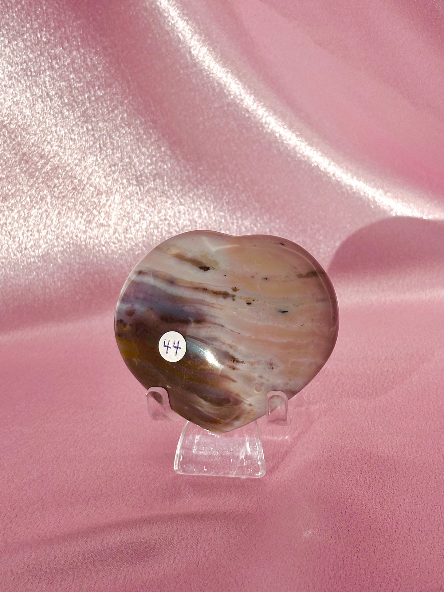 Ocean jasper heart + acrylic stand