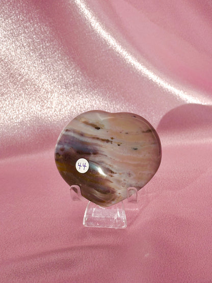 Ocean jasper heart + acrylic stand