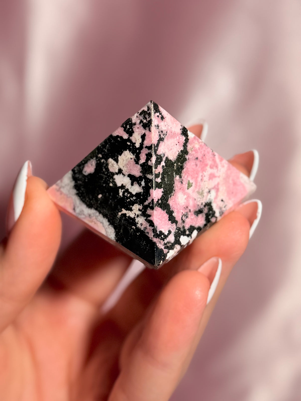 Peruvian Pink Rhodonite Pyramid