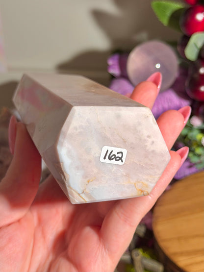 Large pastel bubbly pink amethyst tower from Brazil