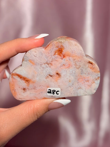 Indonesian Pink Carnelian Cloud Carving (C)
