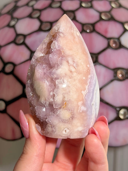 Flower agate x pink amethyst flame