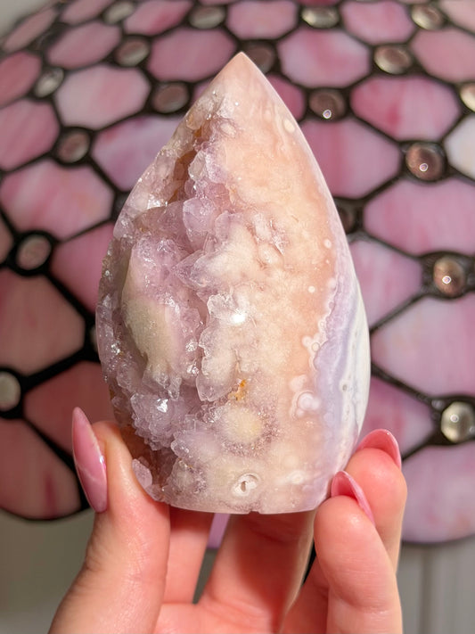 Flower agate x pink amethyst flame