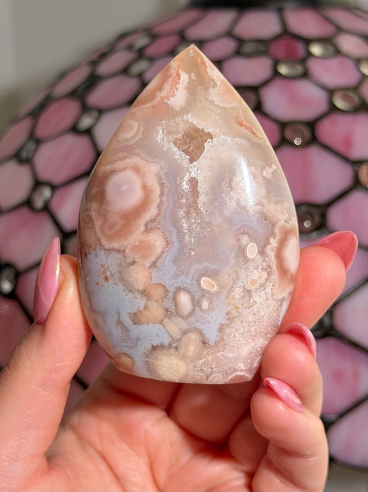 Flower agate x pink amethyst flame