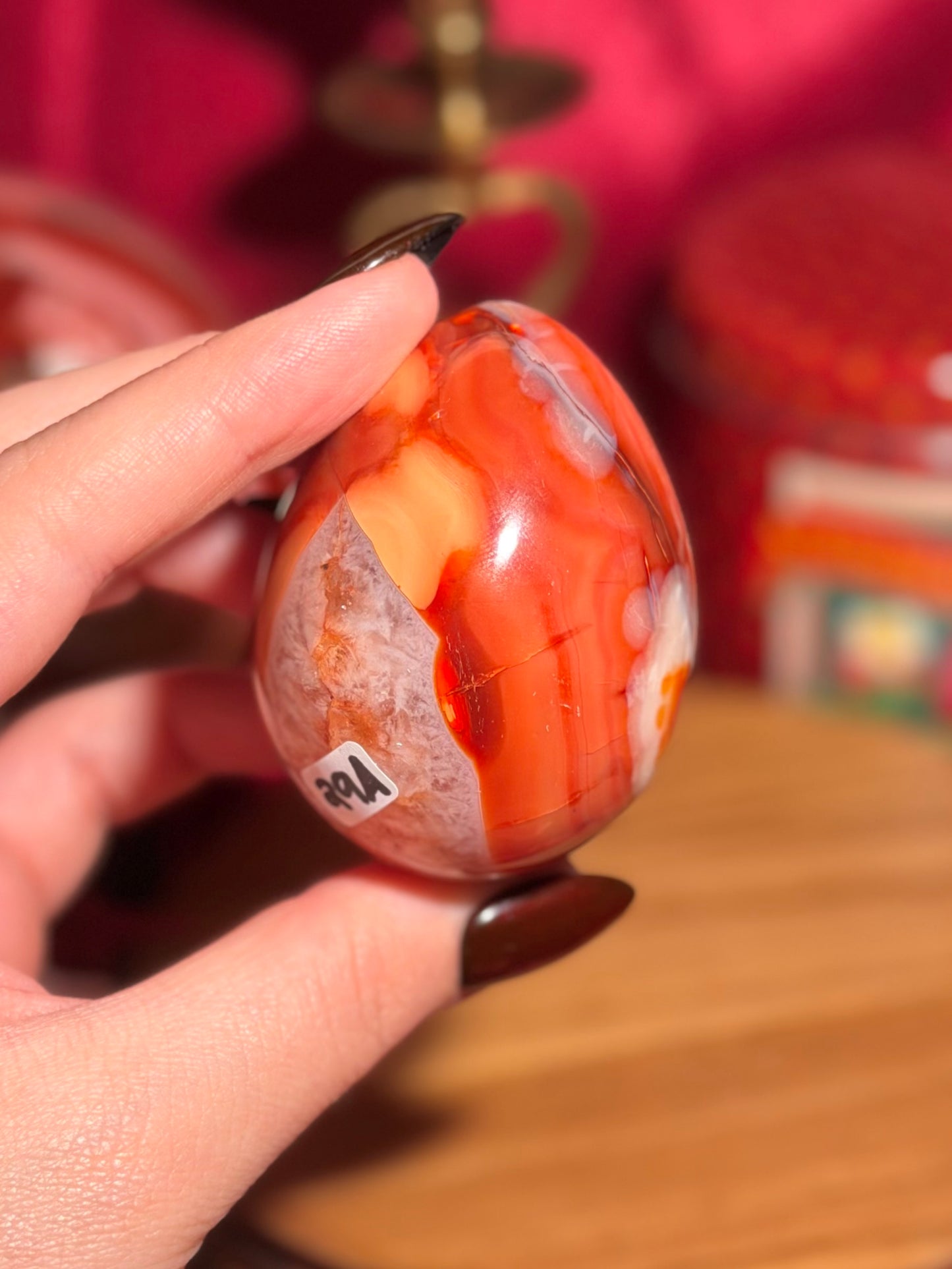 Quartzy carnelian egg 29A