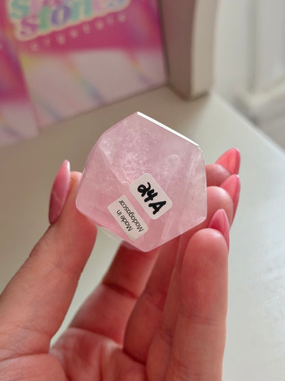 Baby pink rose quartz tower
