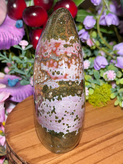 Pink & green Kabamby Ocean Jasper freeform