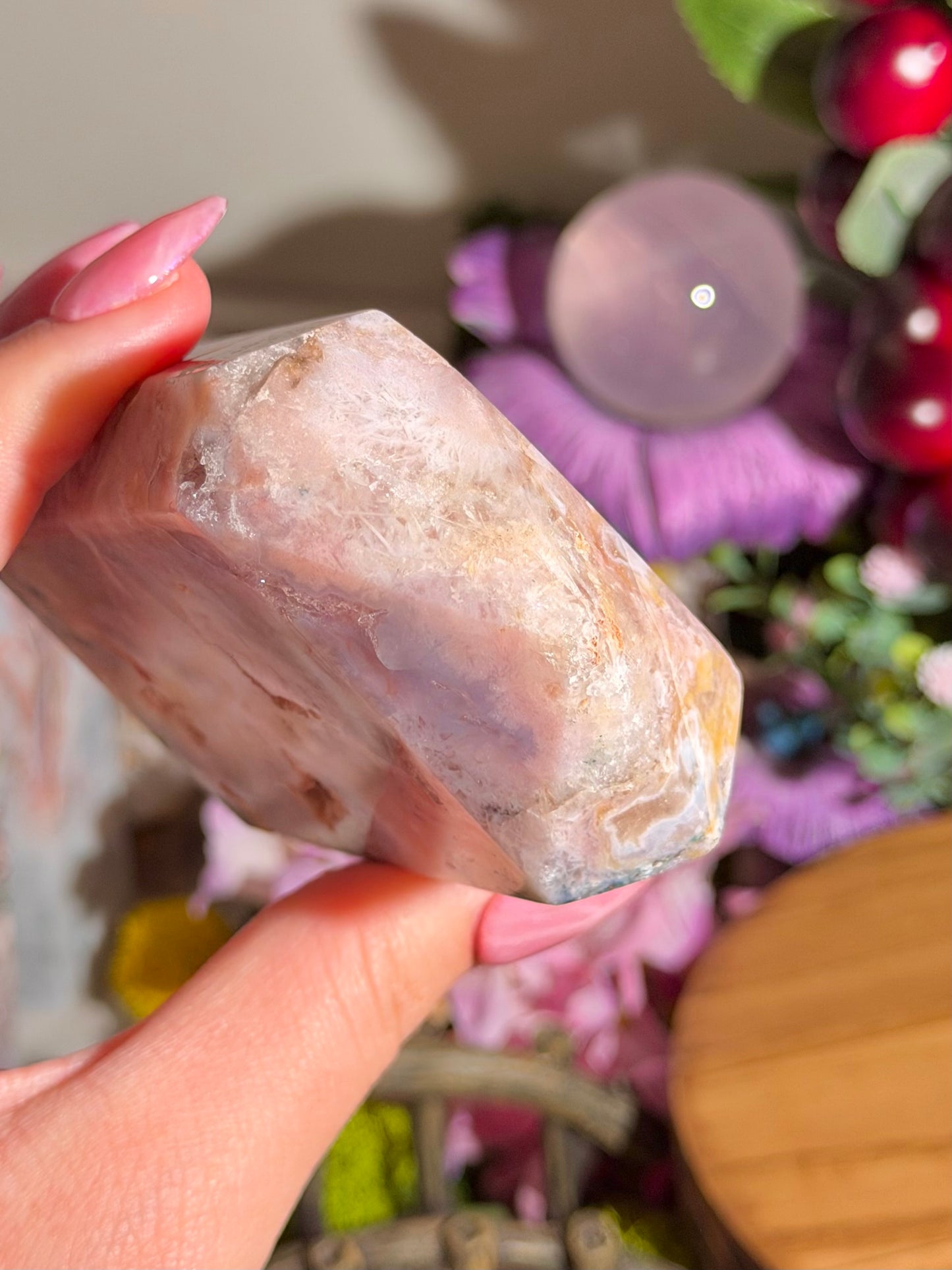 Pastel pink amethyst tower from Brazil