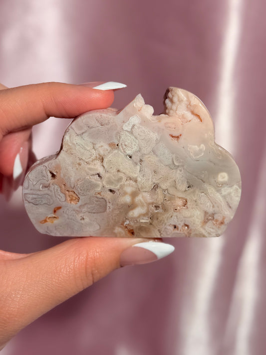 Indonesian Pink Carnelian Cloud Carving (L)