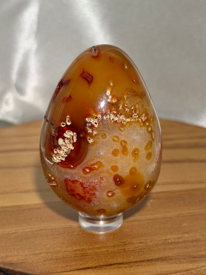 Mossy caramel carnelian egg