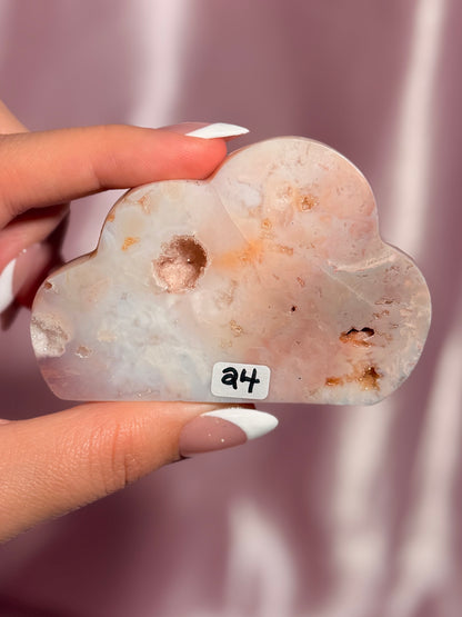 Indonesian Pink Carnelian Cloud Carving