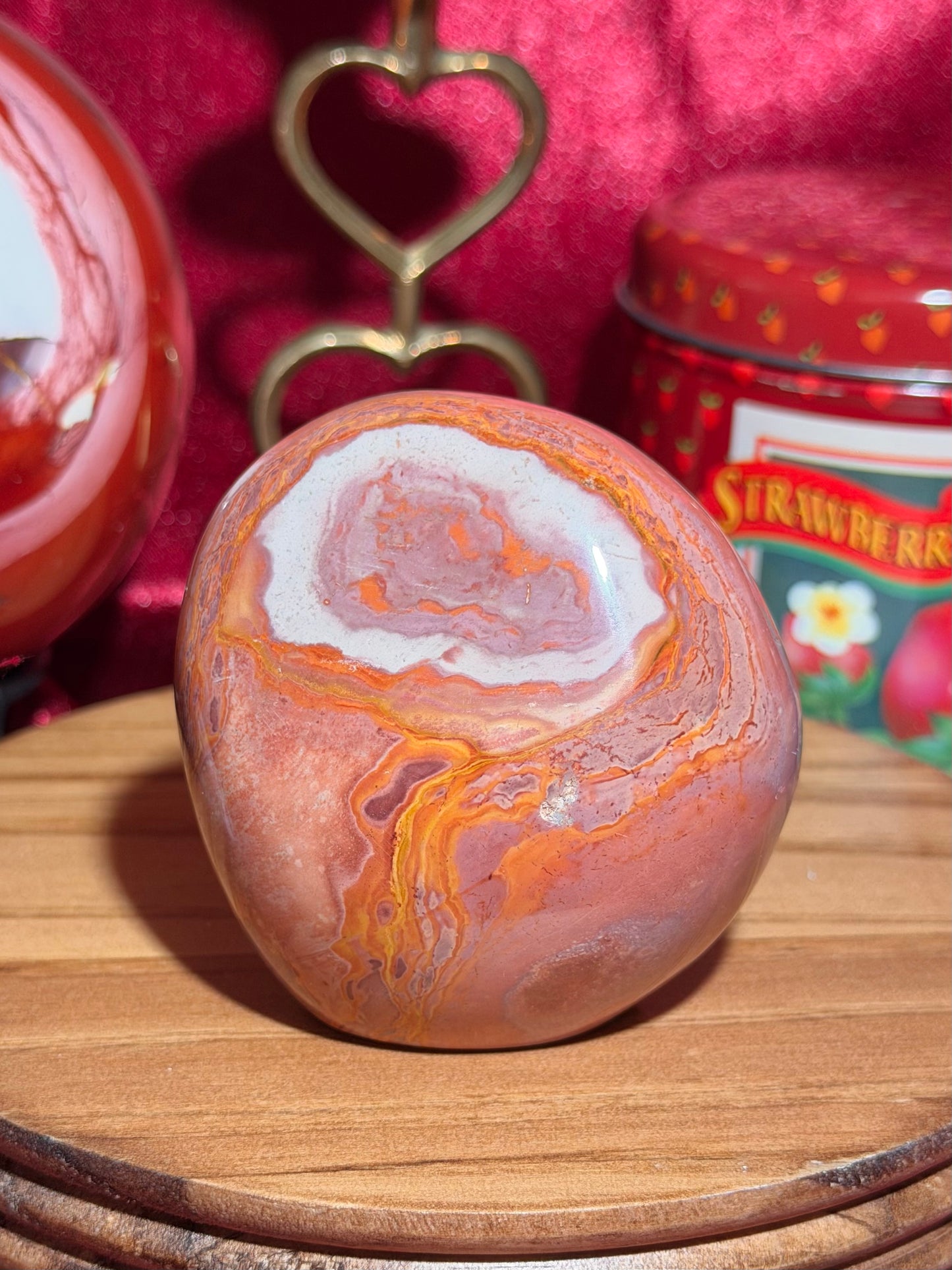 Polychrome jasper freeform with natural unpolished back