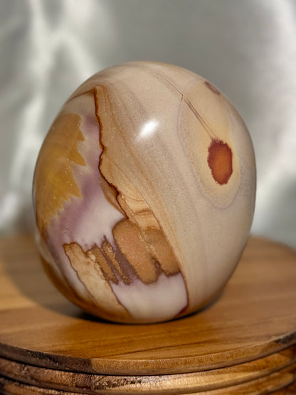 Pale pink polychrome jasper freeform *natural cracks