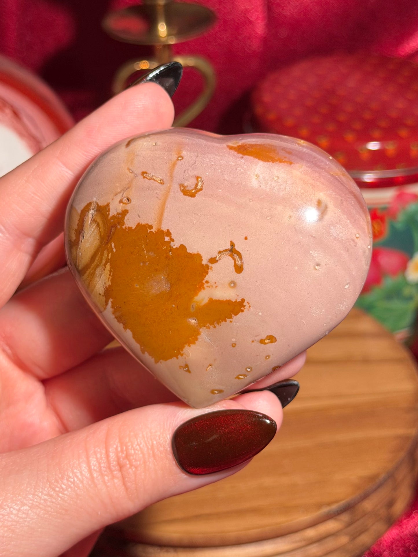 Purple polychrome jasper heart