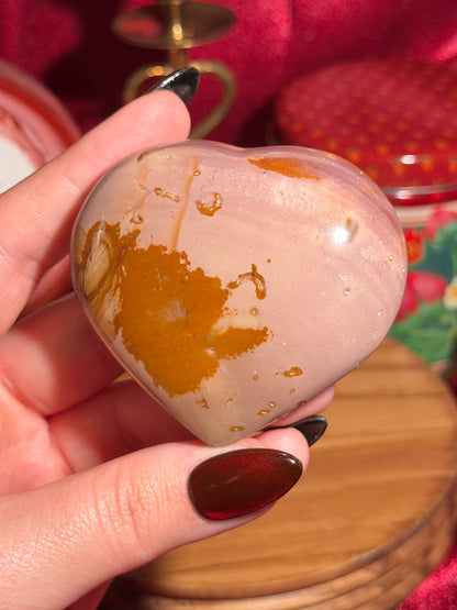 Purple polychrome jasper heart
