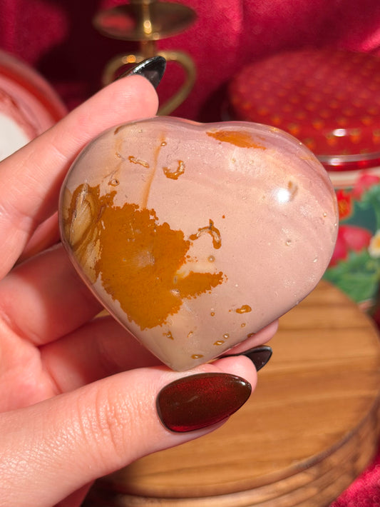Purple polychrome jasper heart