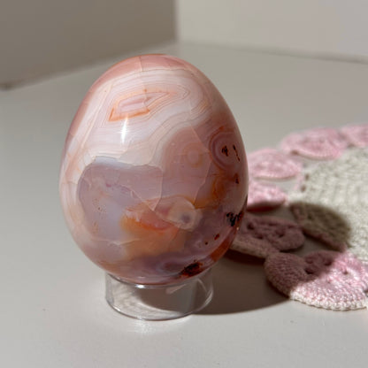 Pink carnelian egg