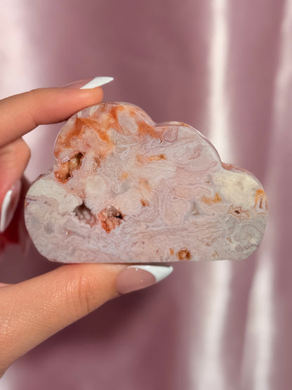 Indonesian Pink Carnelian Cloud Carving (K)