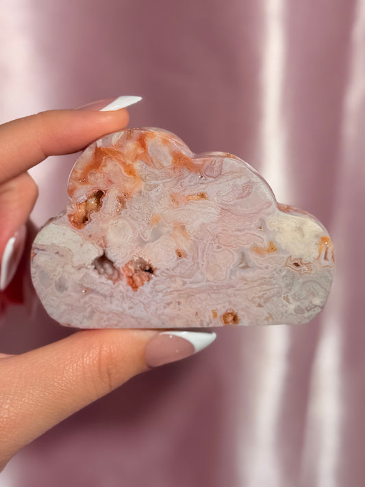 Indonesian Pink Carnelian Cloud Carving (K)
