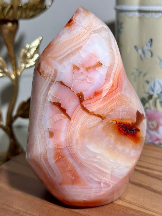Pink and peachy carnelian flame