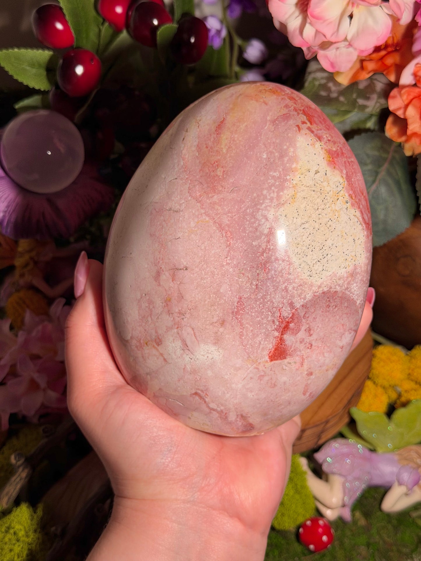 Large pink sea jasper freeform