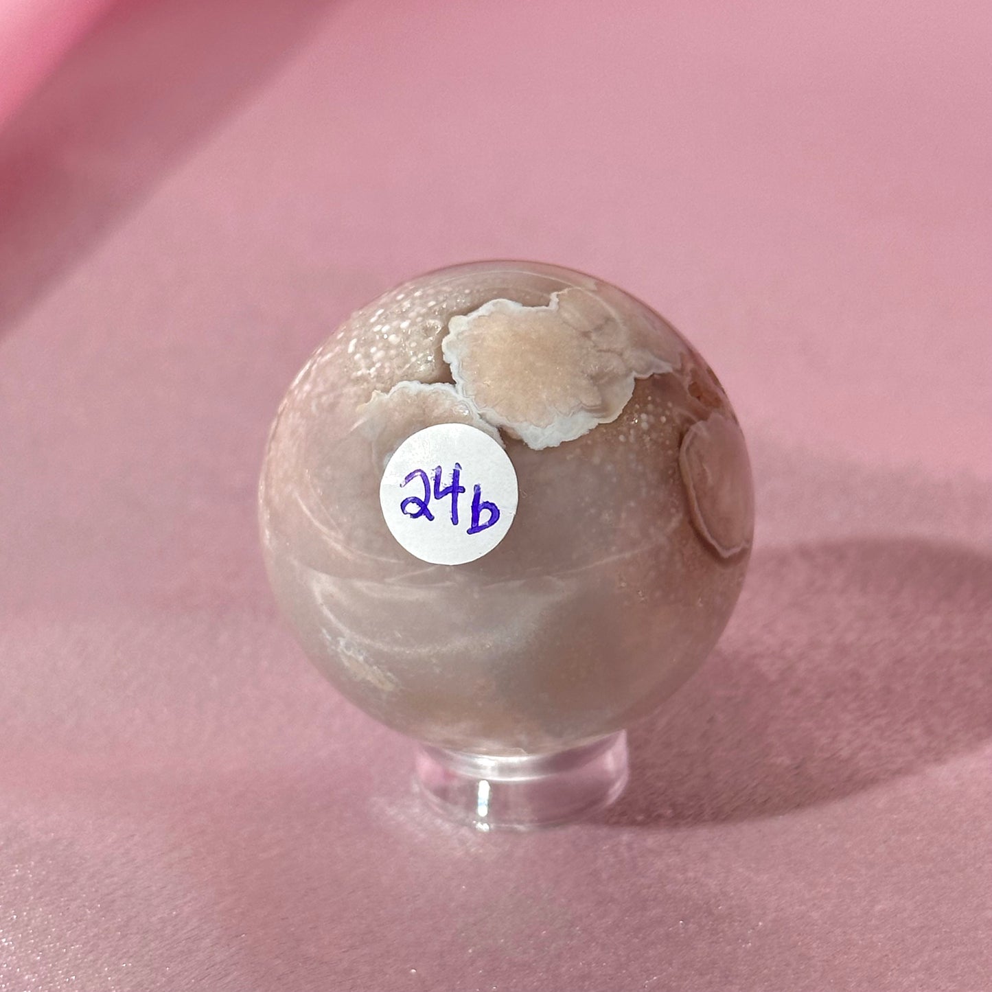 Pink amethyst flower agate sphere (P)