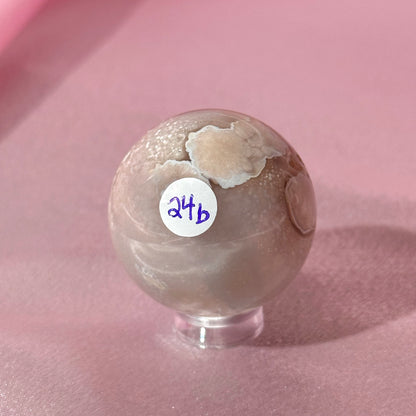 Pink amethyst flower agate sphere (P)