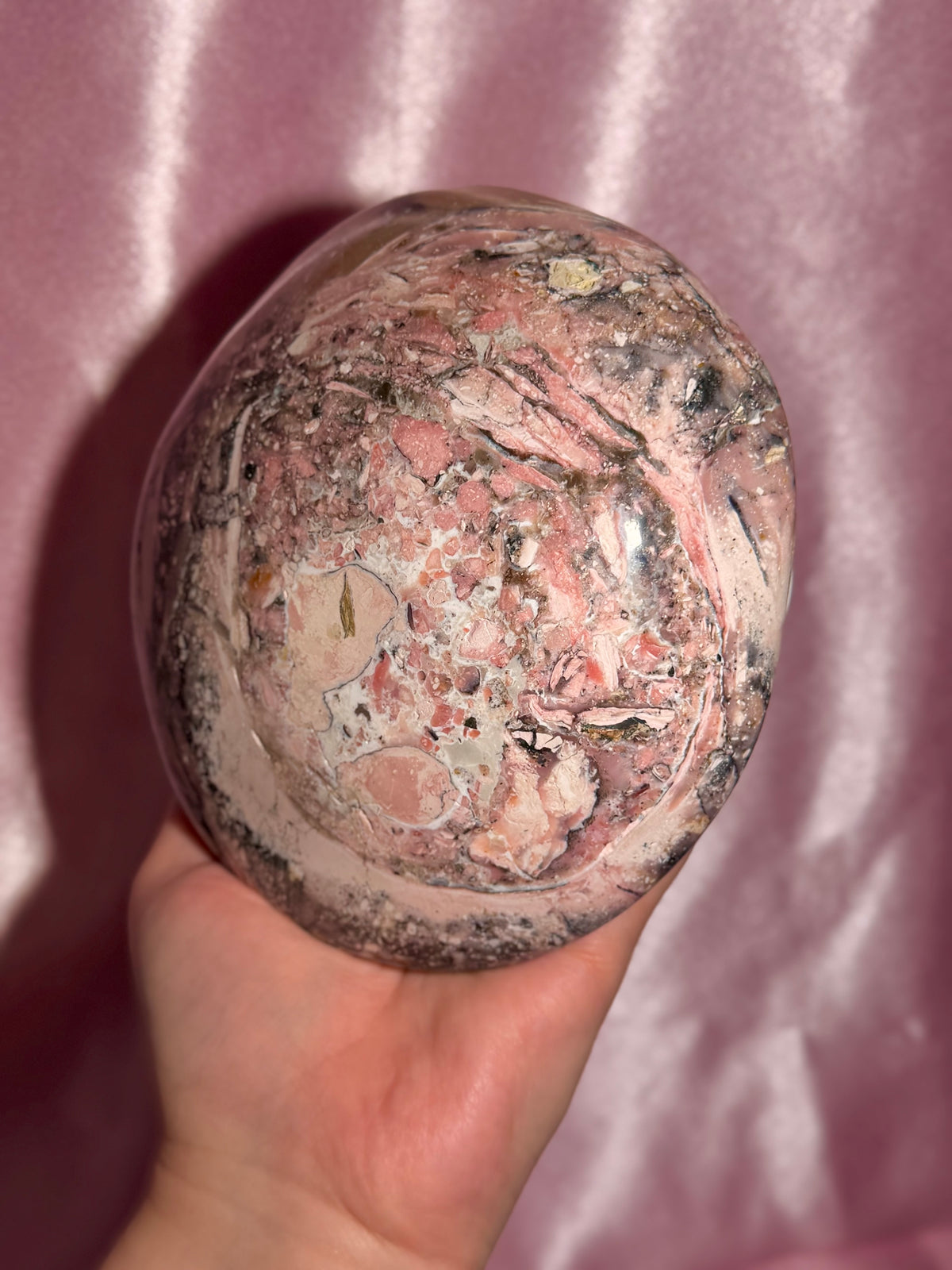 Peruvian Pink Opal "UFO" Oversized Palmstone