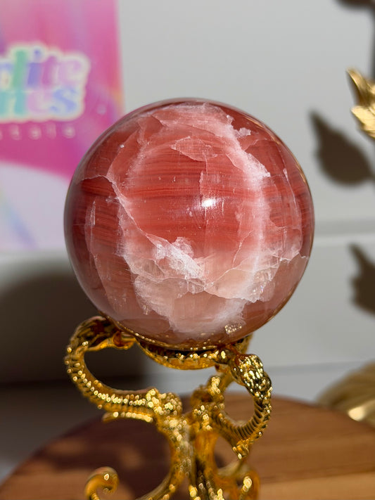 Rose calcite sphere from Pakistan