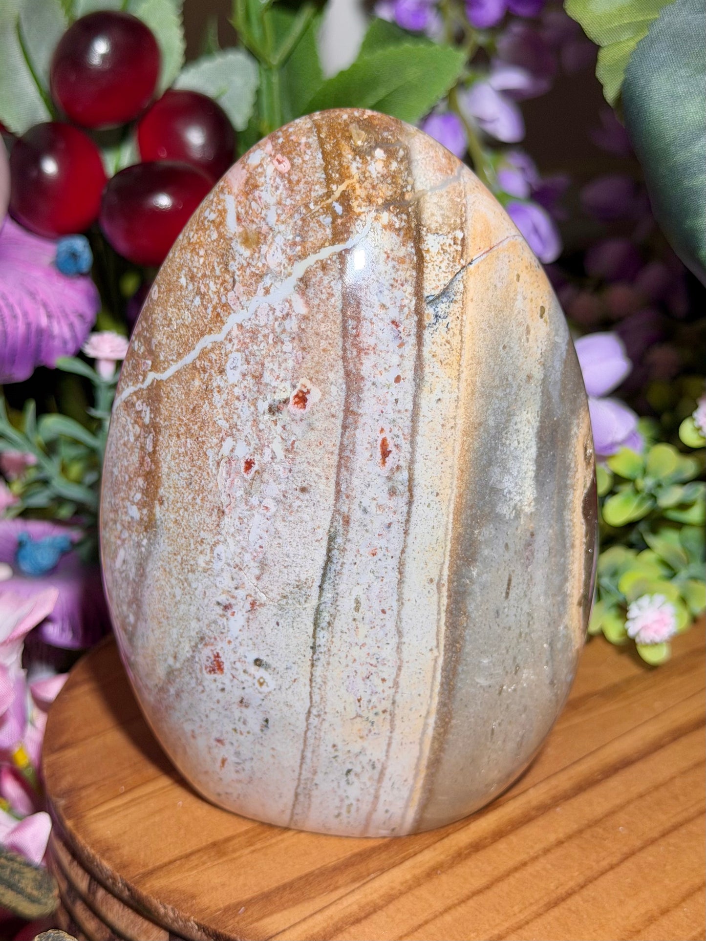 Beachy pastel sea jasper freeform