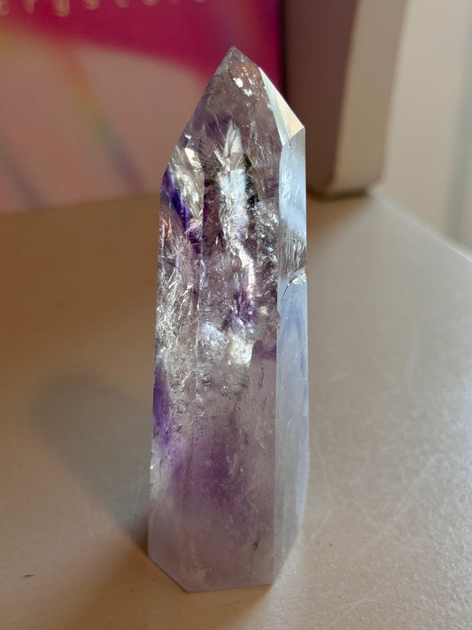 Purple phantom amethyst tower from Brazil
