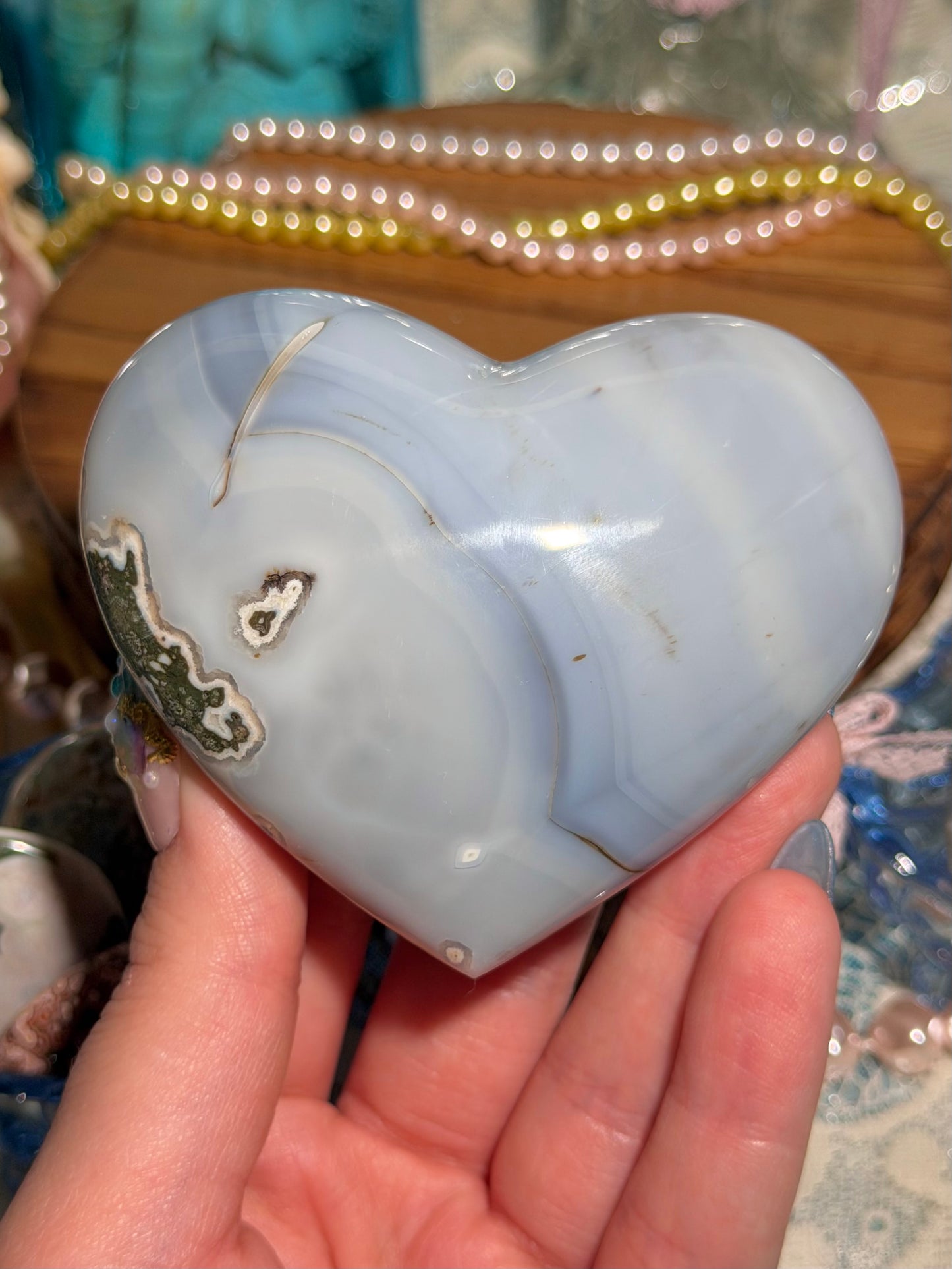 Orca agate heart from Indonesia I