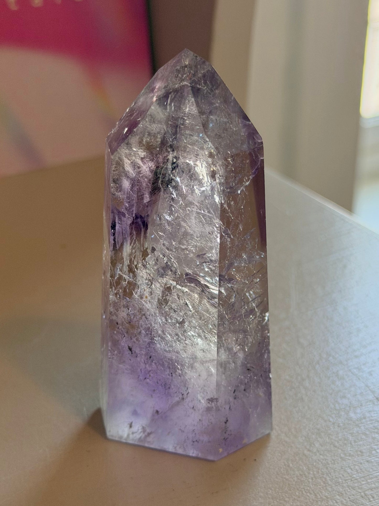 Purple phantom amethyst tower from Brazil