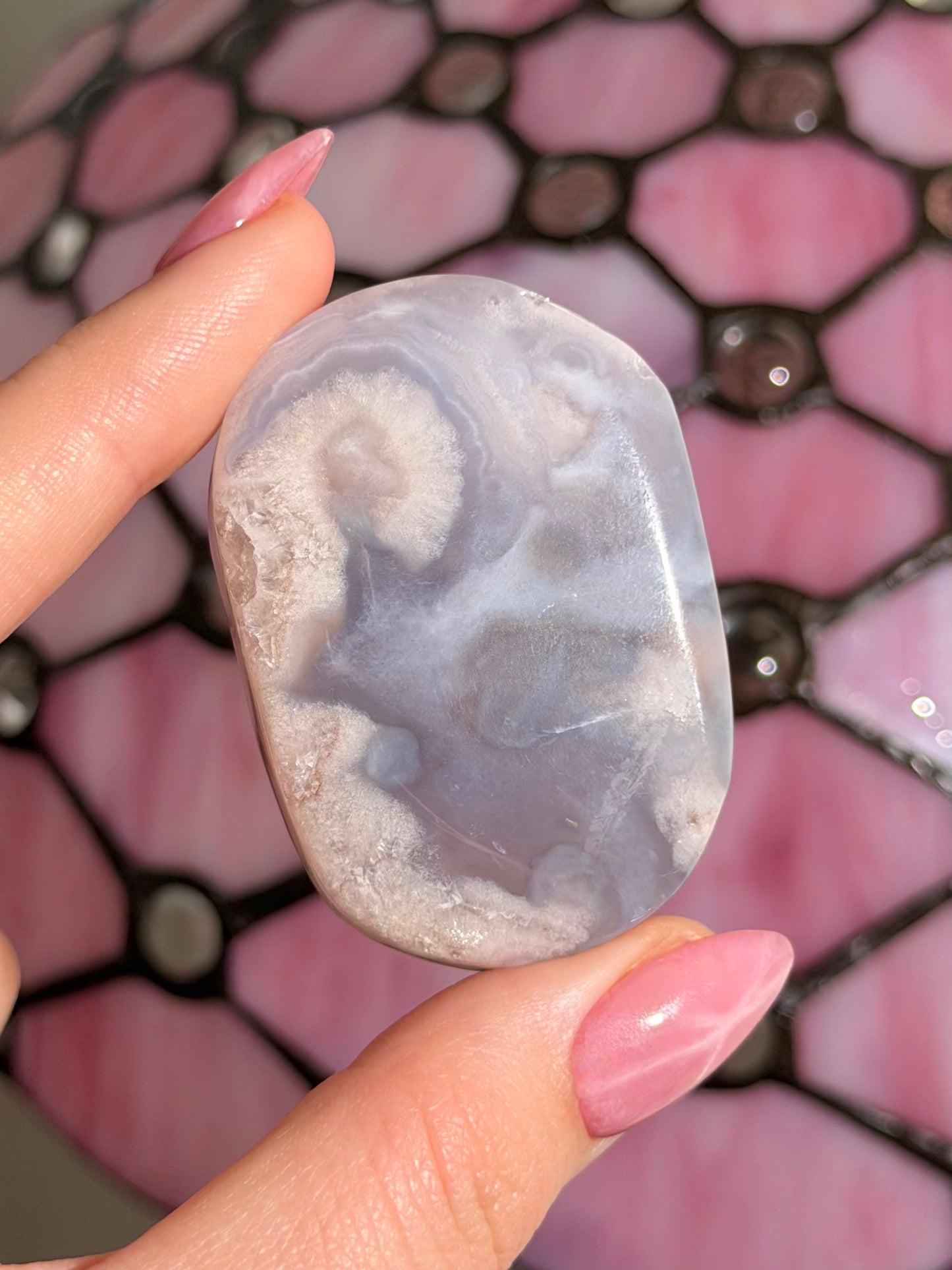 Pastel flower agate palmstone